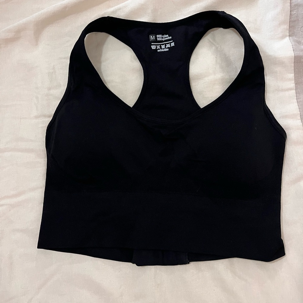 Black Racerback Seamless Sports Bralette - Women Intimates & Sleepwear